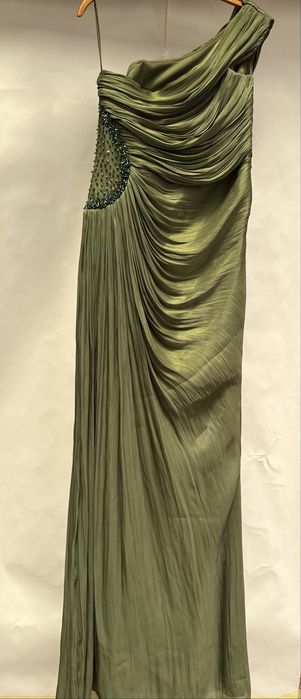 Rochie ocazie verde drapata