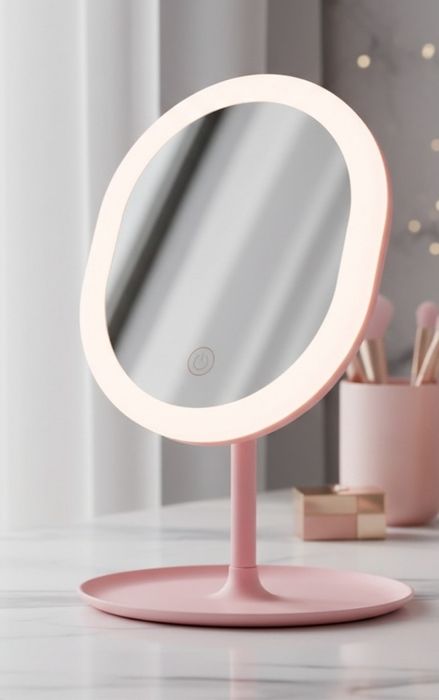 Oglinda ovala cu led