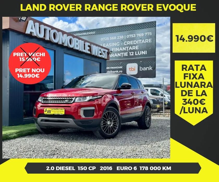 Land Rover Range Rover Evoque Cutie automata | 4x4 | 178.000 km | GARANTIE 12 LUNI | Rate cu AVANS 0