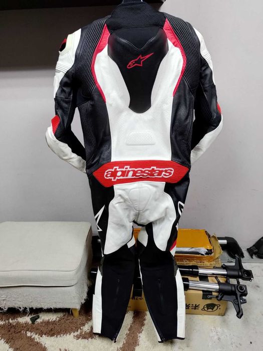 Кожен мото екип Alpinestars GP Pro white red 52
