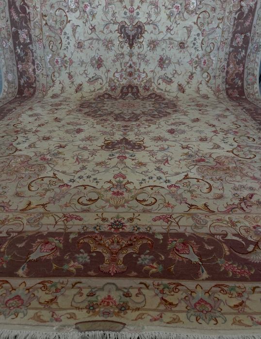 Covor persan autentic Tabriz din mătase naturală țesut manual (200cm*300cm)