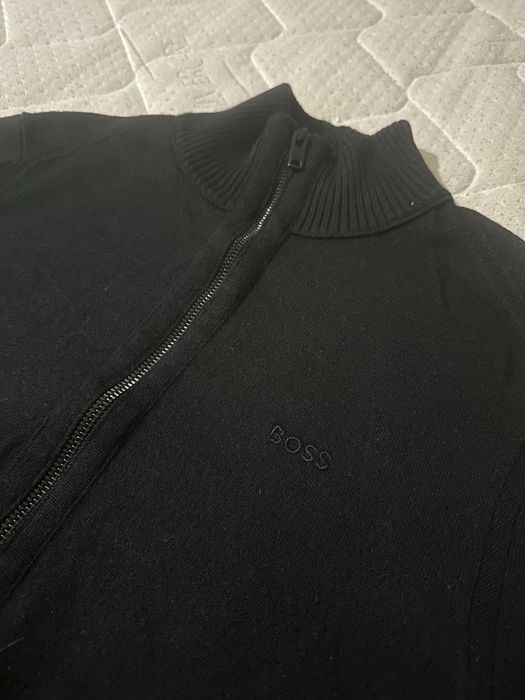 Hugo Boss Avac Cardigan black мъжка вълнена жилетка