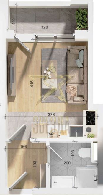 Продава се Едностаен апартамент в Пловдив, Тракия - 35 кв.м за 1258 €/кв.м - Снимка #1