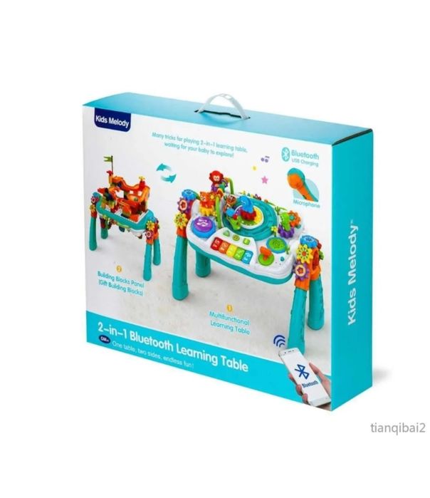 Детский развивающий музыкальный столик для детей с пианино, барабаном,