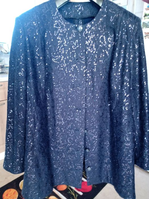 Синьо дамско сако