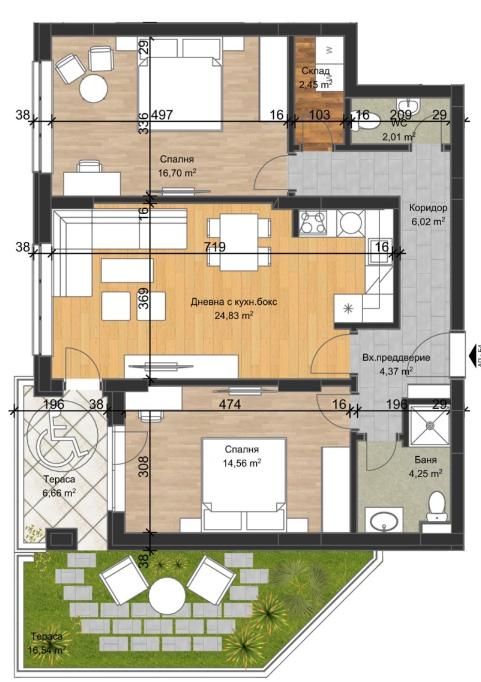 Продава се Тристаен апартамент в Пловдив, Остромила - 108 кв.м за 614 €/кв.м - Снимка #1