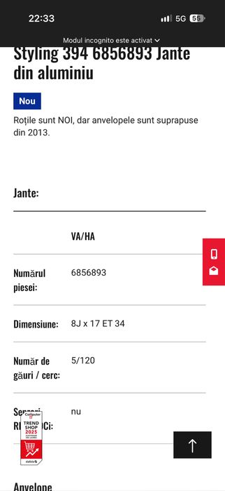 Jante oem 5x120 Bmw Seria 2/3/4/5 R17