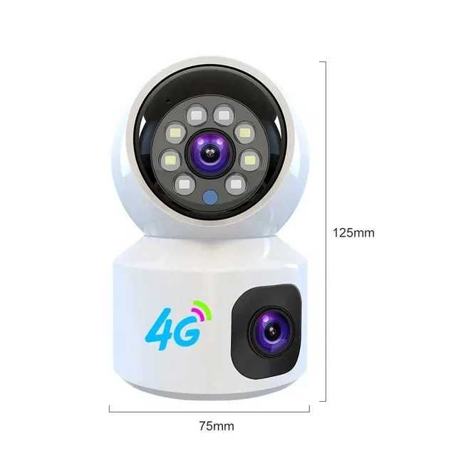4G Kamera 360⁰ 2+2 MP 2 tomonlama ovozli ColorVu