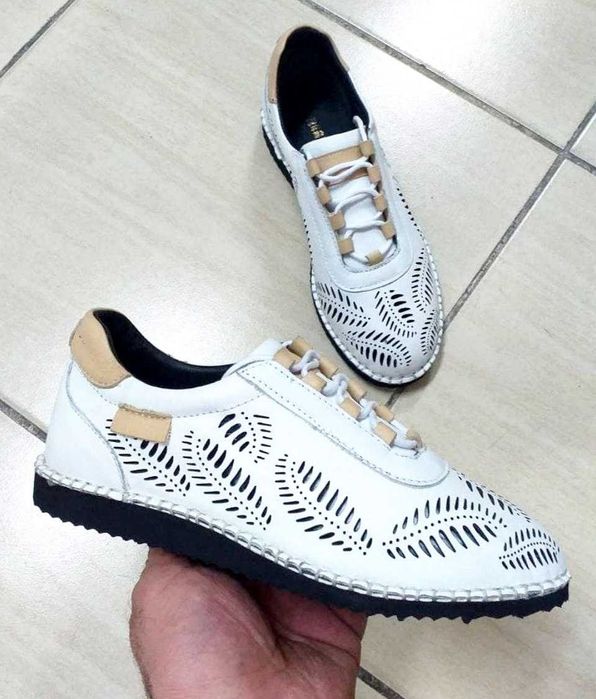 Мягкие лёгкие кожаные туфли топсайдеры кроссы на Eva-подошве, Турция!