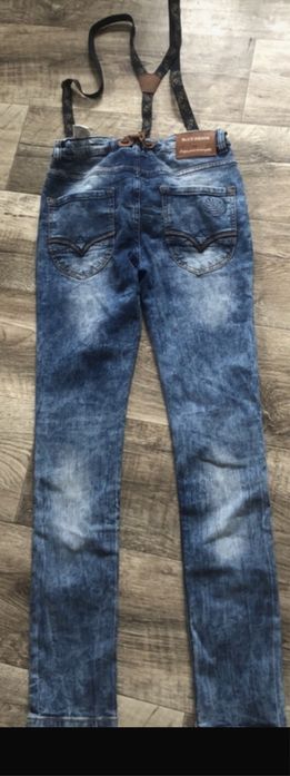 Pantaloni de baieti cu bretele Zara marimea 13 ani 164cm