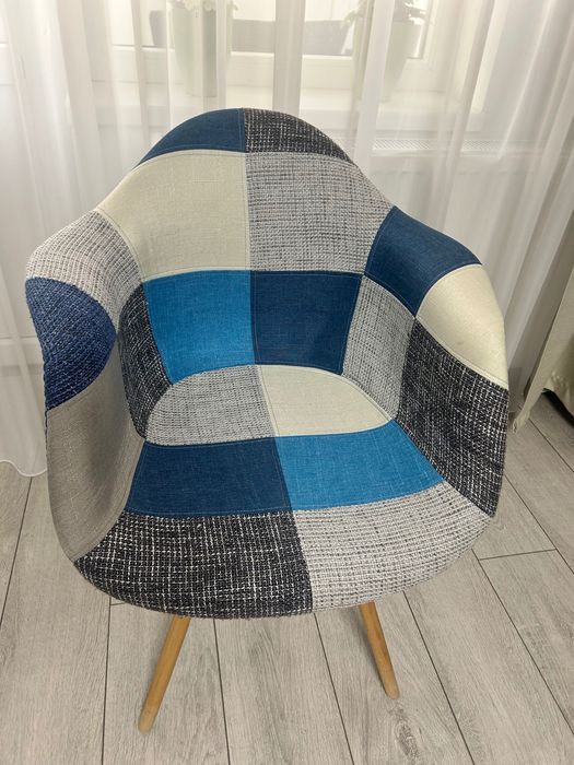Set 2 scaune tapitate Cosy Sky Heinner Home, picioare lemn, Multicolor