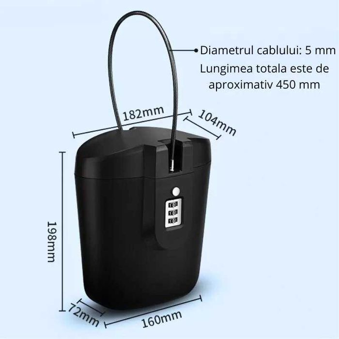 Cutie de valori pentru exterior sau bicicleta si plaja cu cifru alba