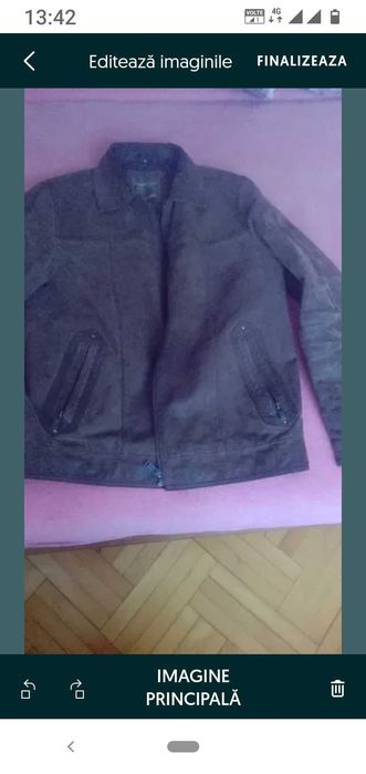 Geacă bărbătească scurtă C&A,imitație piele întoarsă , mărimea M