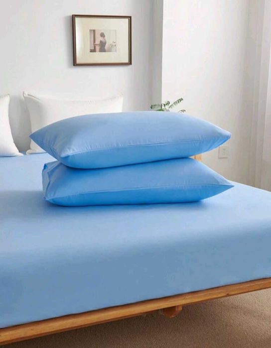 Set de lenjerie de pat 160x200 cu 3 buc albastru deschis