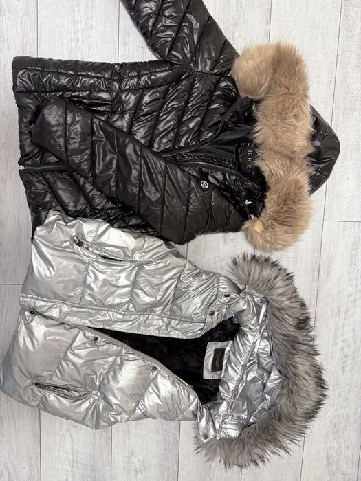 Черно зимно яке и сребриста  грейка