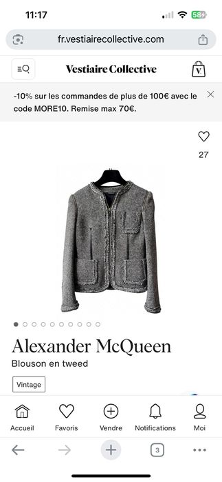 Люксовая твидовая куртка Alexander McQueen