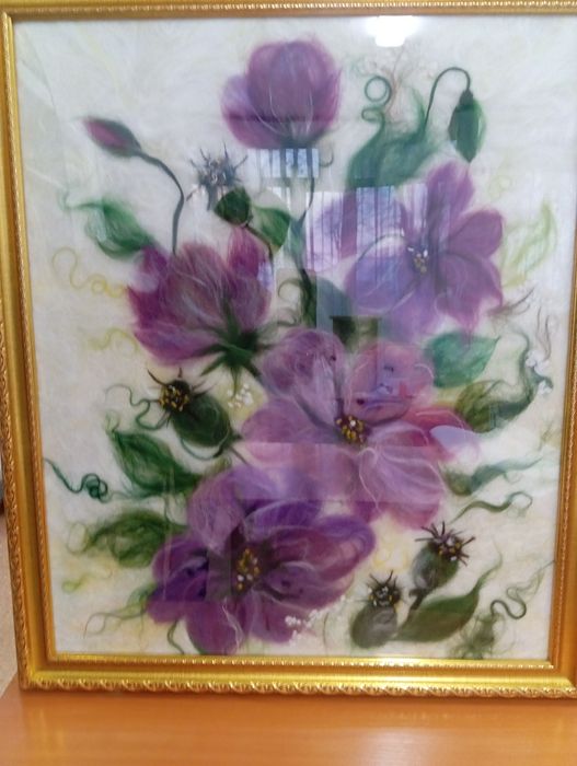 Продам картину из шерсти