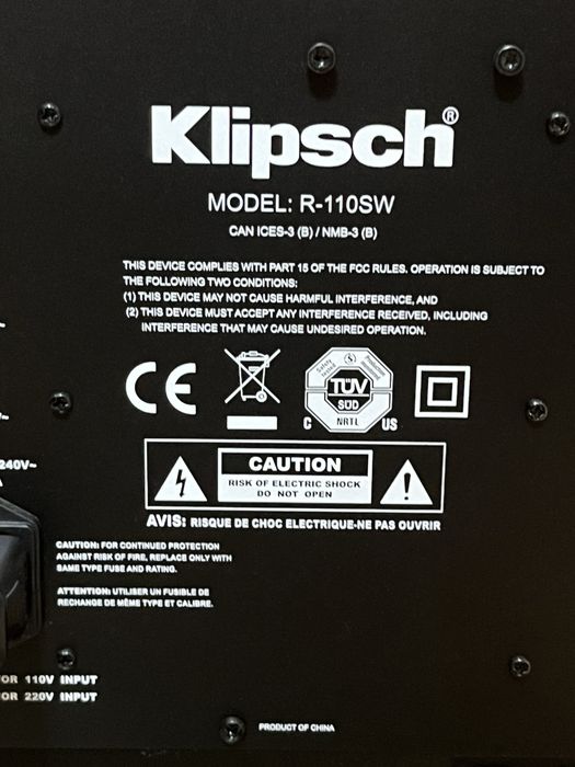 Subwoofer Top Klipsch R-110SW