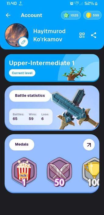 Englify akkount (4 oylik)