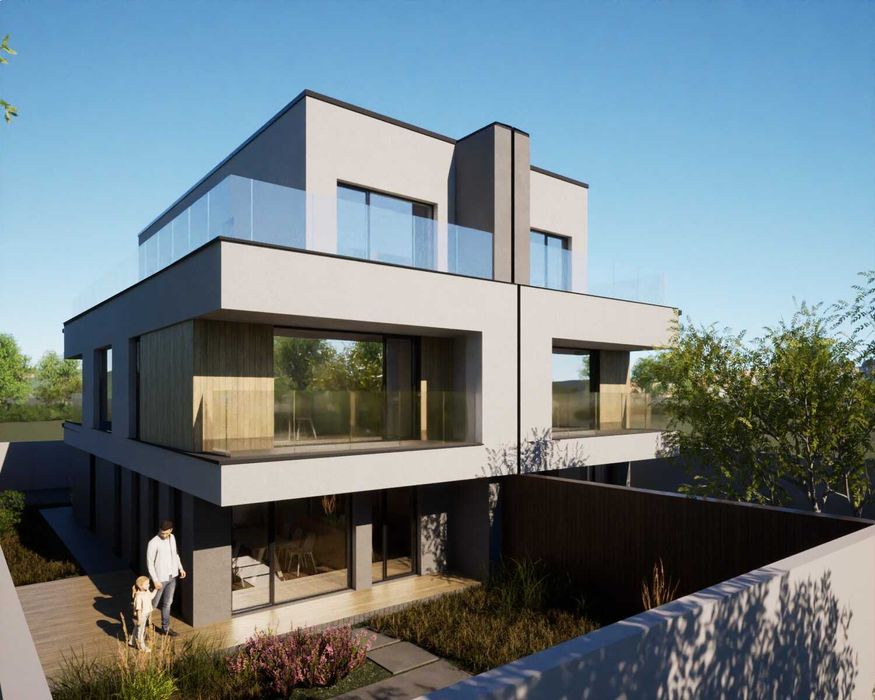 Vile premium individuale S+P+1E+2R subsol, 4 dormitoare, living, curte