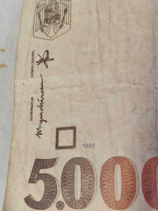 Vând bancnotă 5000 lei, din 1998 în stare foarte bună