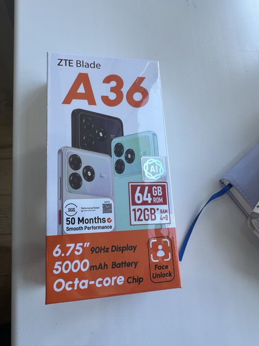Продаю новый запечатанный смартфон Zte Blade A36