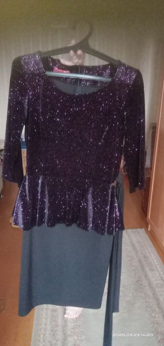 Платье женское фиолетово-черное