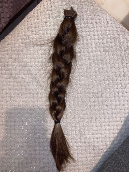 Естествена коса 35 см - кафява, права.