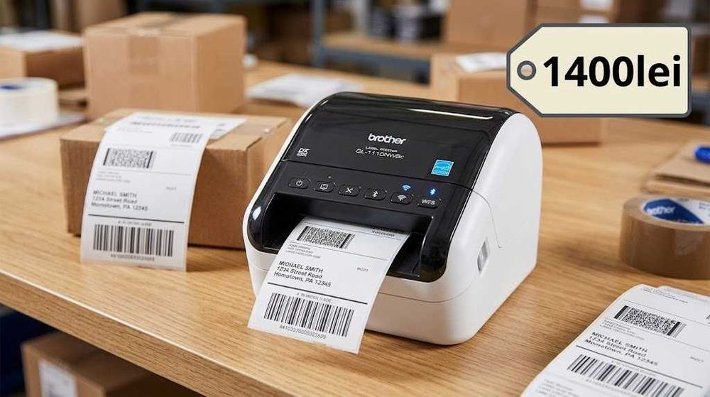 Brother QL-1110NWBc -Imprimantă Etichete AWB, Wi-Fi, Factură, Garanție