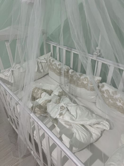 Детский манеж белый