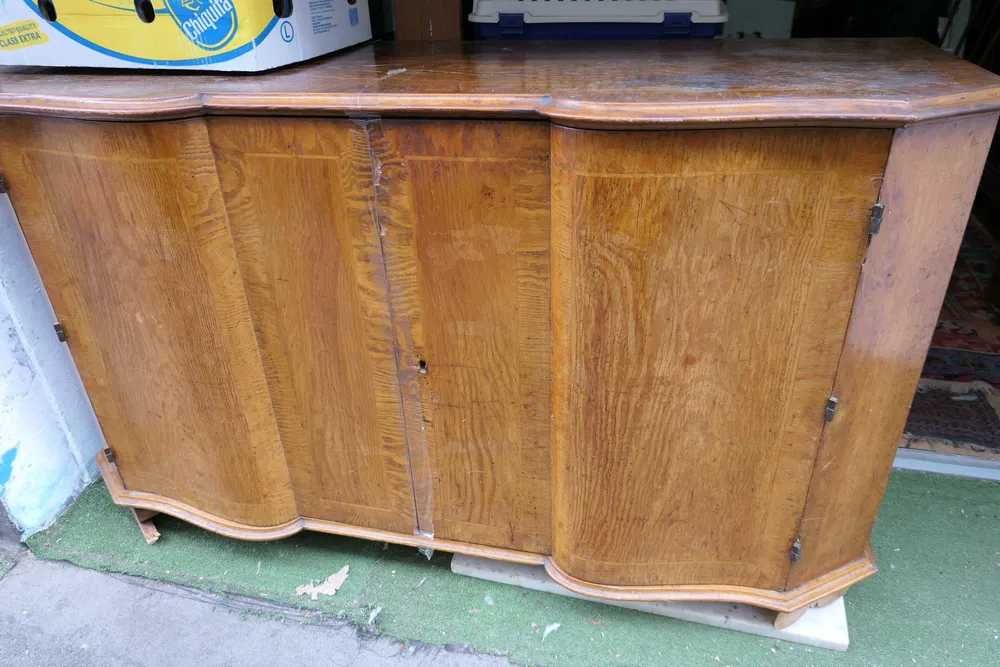 Bufet vechi Lemn Masiv Comoda ART DECO Boudoir Oglinda Elemente Bronz