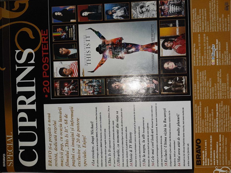 Revista Bravo Special cu Michael Jackson cu 20 Postere