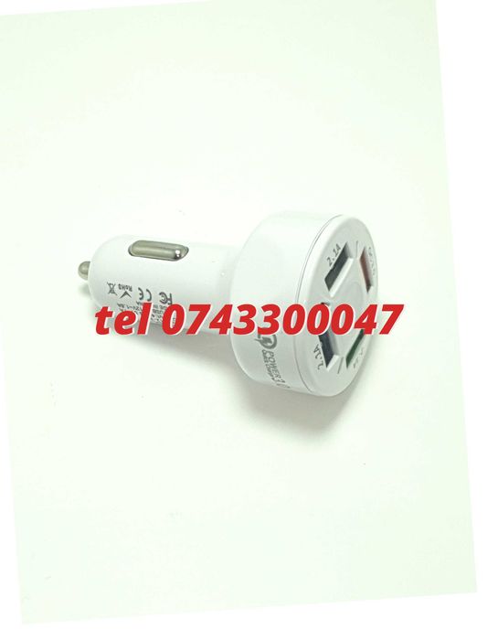 Incarcator Masina Auto 4 Porturi Bricheta Usb Qc Incarcare Rapida
