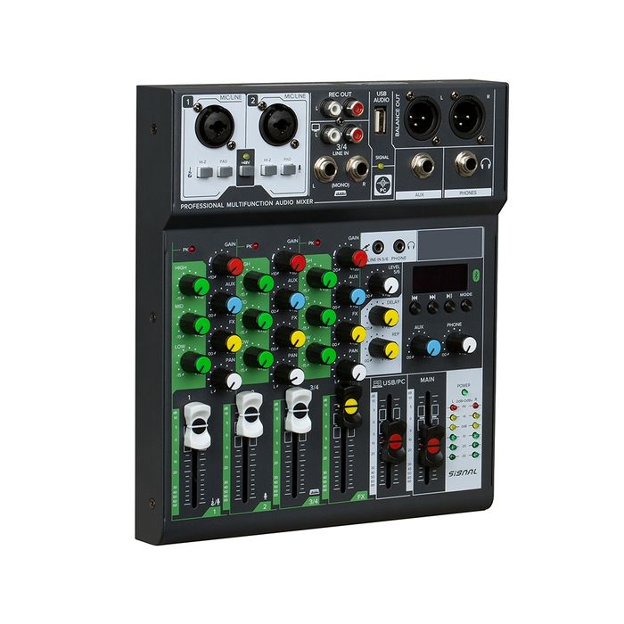 Смесителен пулт RP-MIX 6BT, DJ Mixer, Bluetooth, Usb Player, 3 band EQ