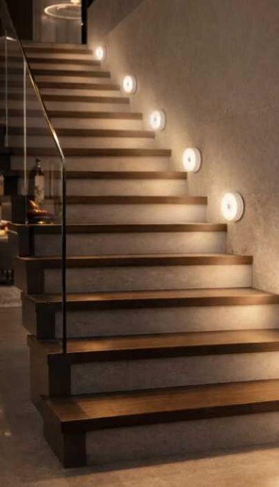 Кръгла LED лампа с датчик за движение – акумулаторна и с магнит