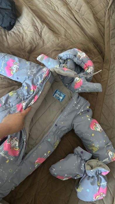 Зимний комбинезон трансформер для девочки размер  68