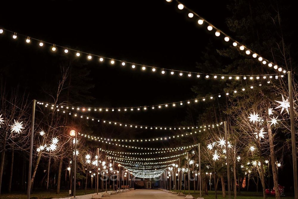 Установка гирлянды , вешаем ретро гирлянды