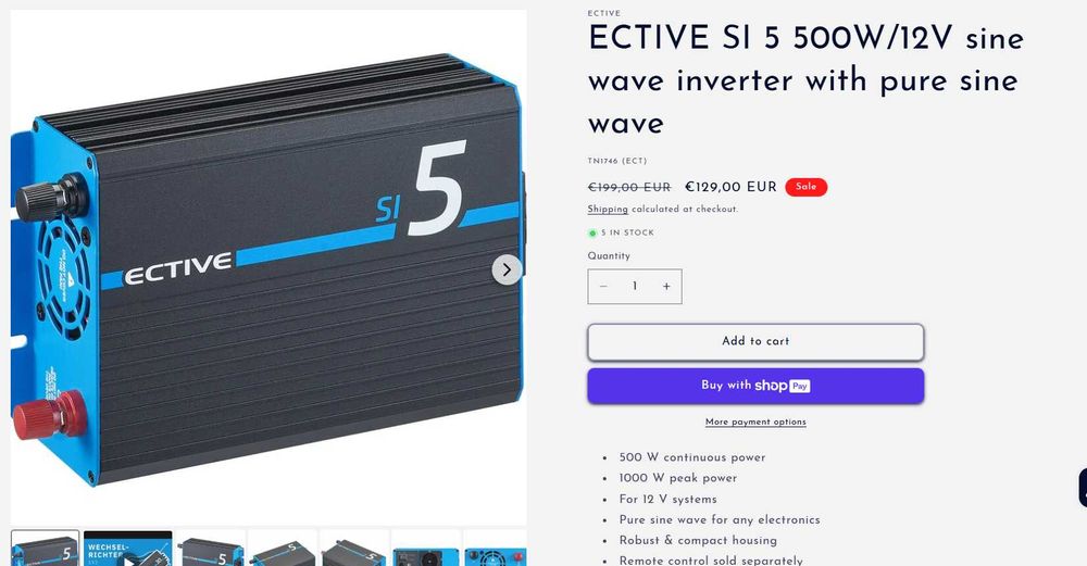 invertort Inverter Solar 12V 500W unda sinusoidala pura Nou