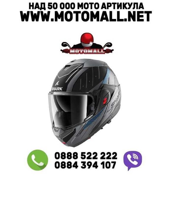 Каска Shark Oxo Rydger Mat Anthracite Blue Black