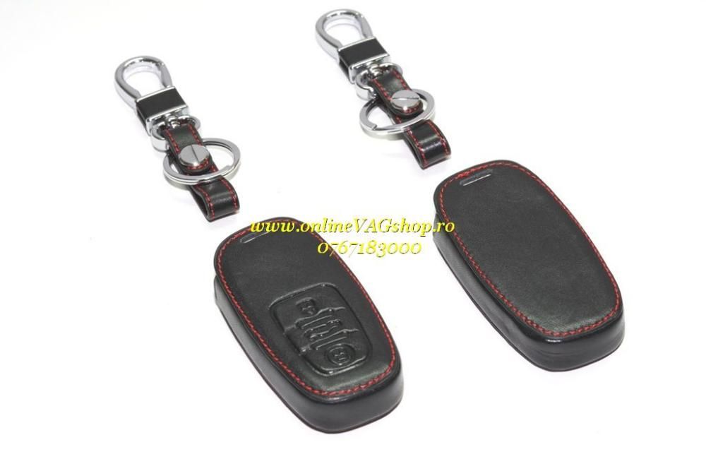 Husa piele pentru cheie Audi A1 A3 A4 A5 A6 A7 A8 Q3 Q5 Q7 TT