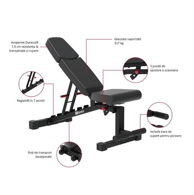 Banca reglabila in 7 pozitii, IF2011, Impulse Fitness