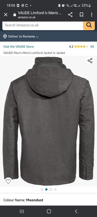 Geaca toamna-iarna Vaude primaloft waterproof mar M noua
