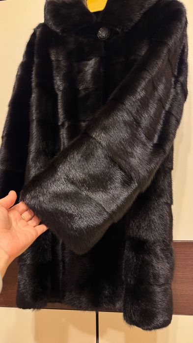 #144 Палто от норка.Визон. Естествена кожа с косъм.