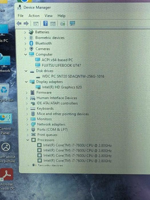 Fujitsu Lifebook U747 I7-7600U/8RAM/256SSD