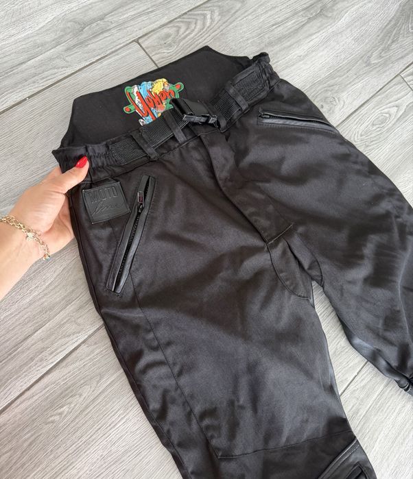 Pantaloni moto mărimea S piele și textil