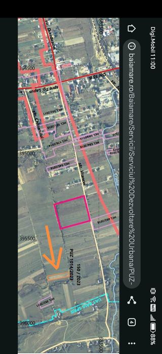 Teren extravilan 5.350 mp Baia Mare limitrof – front 39 m, drum acces.