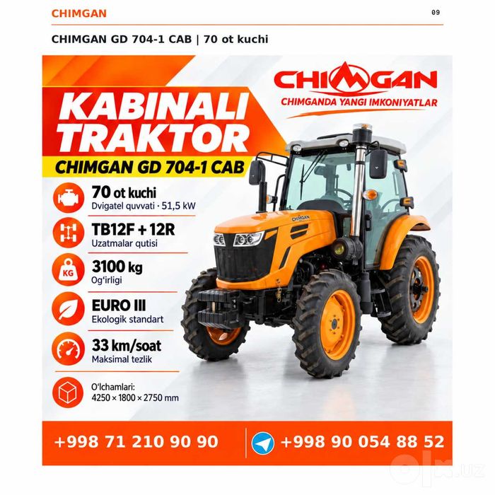Traktor Chimgan GD 704 Kabina