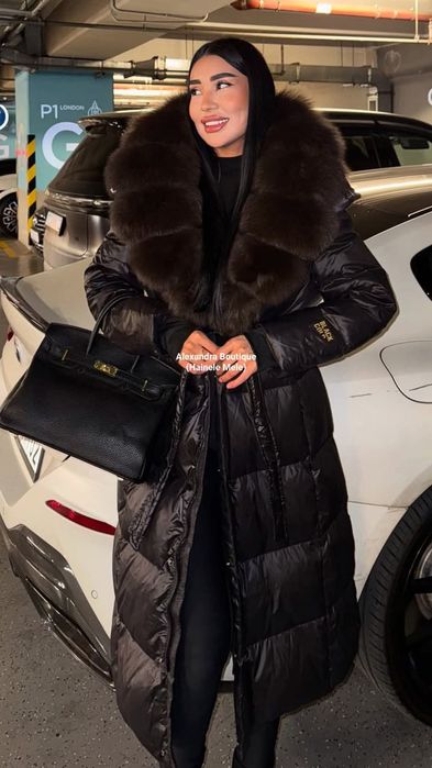 Geaca cu blana naturala de vulpe