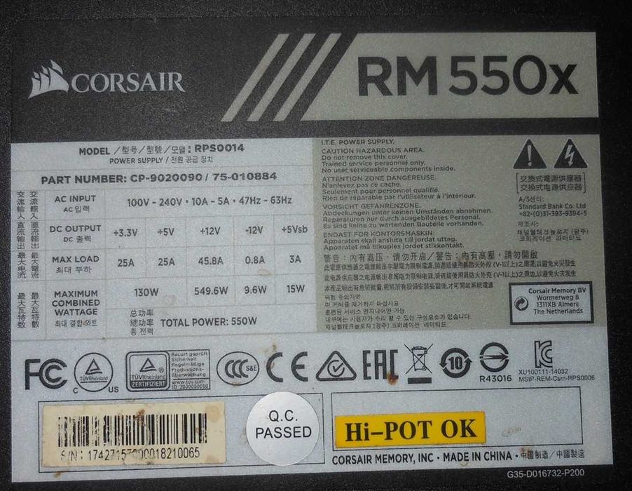 Sursa modulara Corsair RM550x