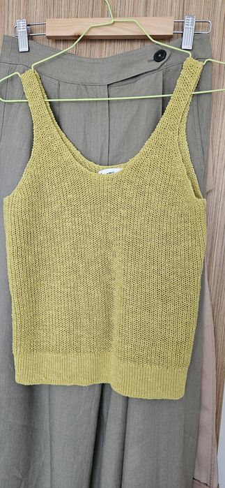 Mango S-размер топ памук-лен